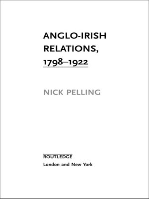 cover image of Anglo-Irish Relations